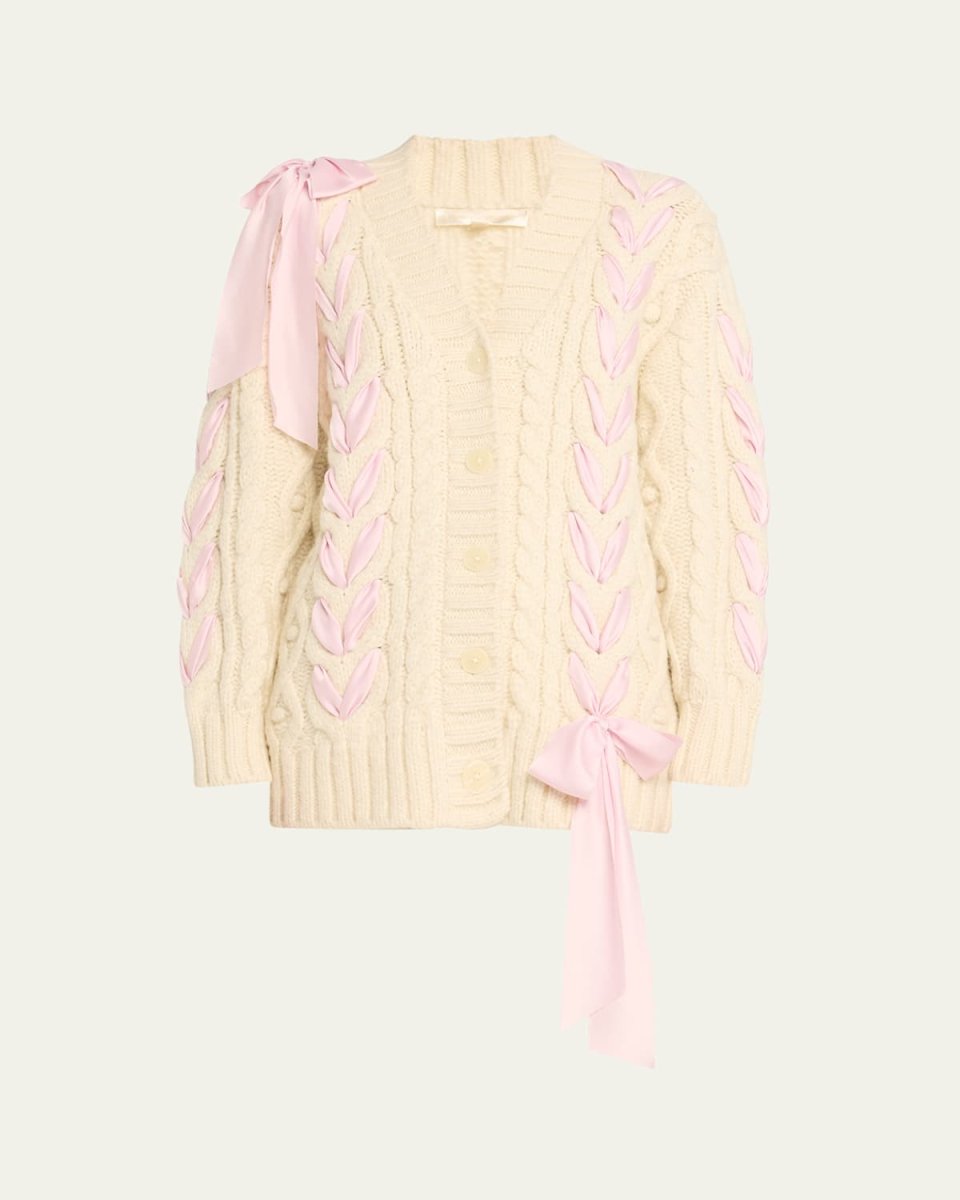 Kassius Cable-Knit Laced Cardigan